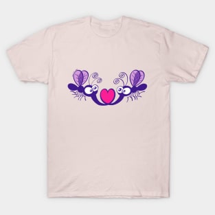 Adorable couple of mosquitoes falling in love T-Shirt